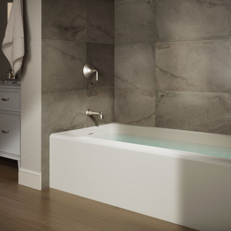 Avec 72 In. X 36 In. Alcove Bath, Left Drain, Off White, Left