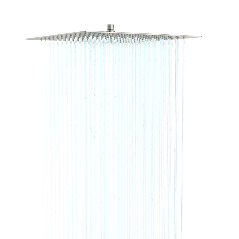 16-Inch Square Rain Showerhead Stainless Steel Large Ultra Thin Showerhead Only, Brushed Nickel