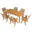 Table de salle à manger en bois 68,9 pouces, matériau de hanches, trou de parasol, idéal pour les espaces extérieurs et intérieurs