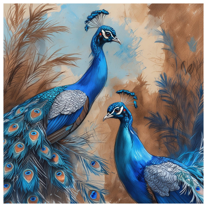 Rideaux à motif de paon bleu, voilages et voilages occultants - 1 panneau, 50" x 92" - 1 Panel, Blockout
