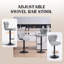 Ensemble de 2 tabourets de bar pivotants à hauteur réglable - pivotant à 360 ° avec repose-pieds, confort rembourré pour îlot de cuisine et comptoir-1364168456
