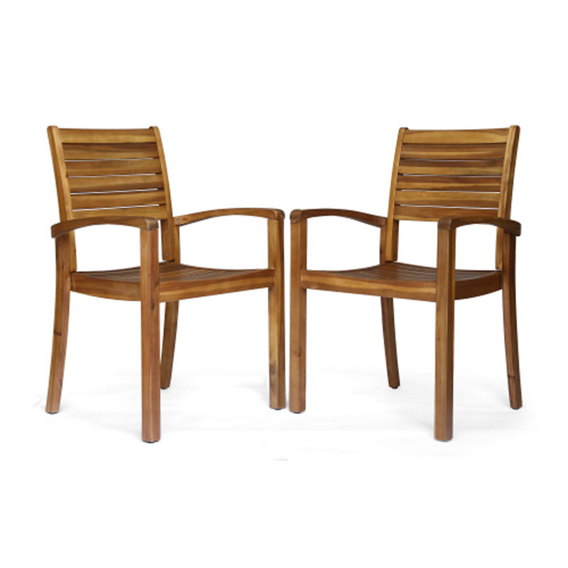 Chaises de salle à manger d'extérieur, Bois d'acacia