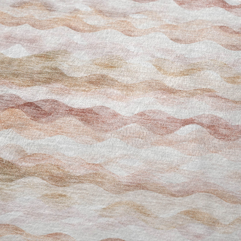 Addison Machine Washable Sherpa Ribbons Throw Blanket, Peach