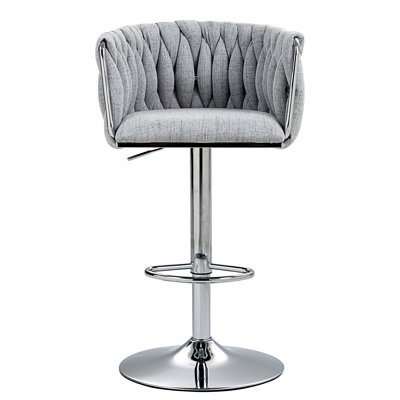 360° Fabric Cover Swivel Bar Stools Set Of 2