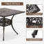 Table de salle à manger de patio, table de patio en aluminium coulé avec trou pour parasol, table bistro d'extérieur pour la cour, le jardin, le patio (table de salle à manger rectangulaire de 35 po)