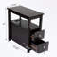 Table de bout avec station de charge USB, 2 tiroirs et tablette ouverte