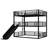 Queen Over Queen Over Queen Bunk Bed With Slide, Metal Triple Bunk Bed With Safety Guardrails, Heavy-Duty Bunk Bed With Noise-Reduced Design, Black-829789566