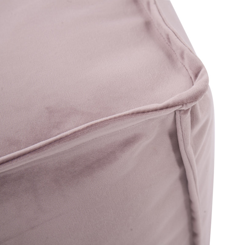 Upholstered Pouf, Bella Rose Velvet 