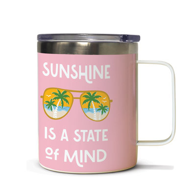 Tasse en acier inoxydable avec couvercle 12 oz.