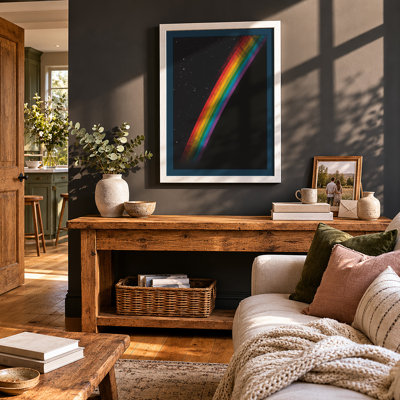 Rainbow Through Stars Modern - Framed Print