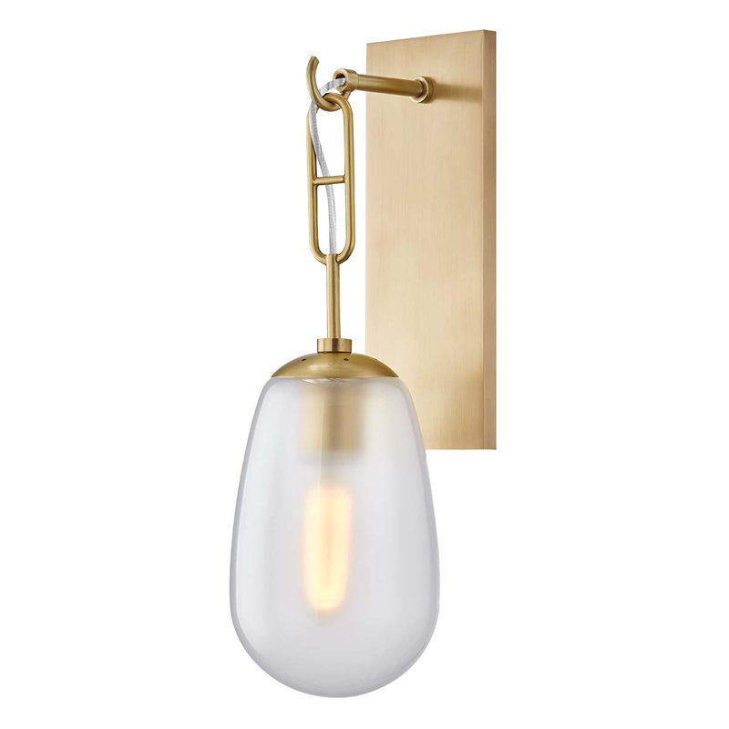 Bruckner 1 Light Wall Sconce, Aged Brass