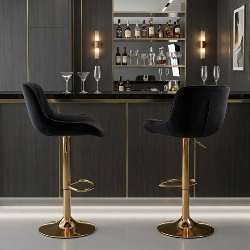Tabouret pivotant à hauteur réglable Mitty, Noir