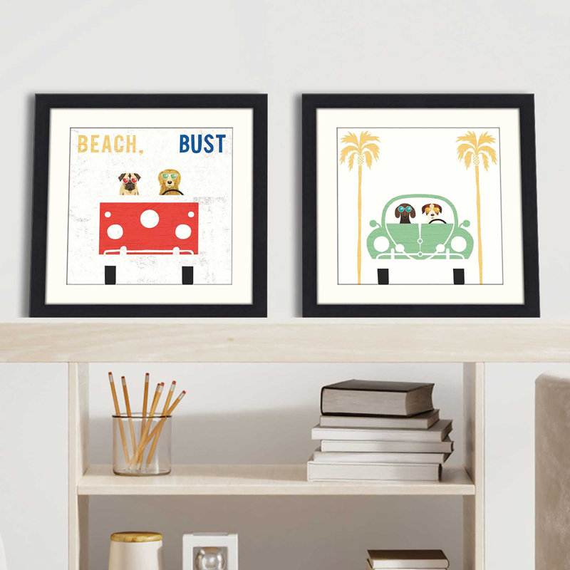Michael Mullan "Beach Bums Bus" Print Under Glass