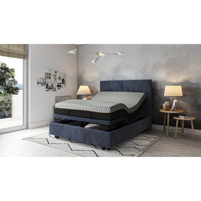 Base de lit réglable Os3: réglages de la tête et des pieds, 3 niveaux d'intensité pour le massage, conception pliante au centre, largeur, capacité de 850 lb