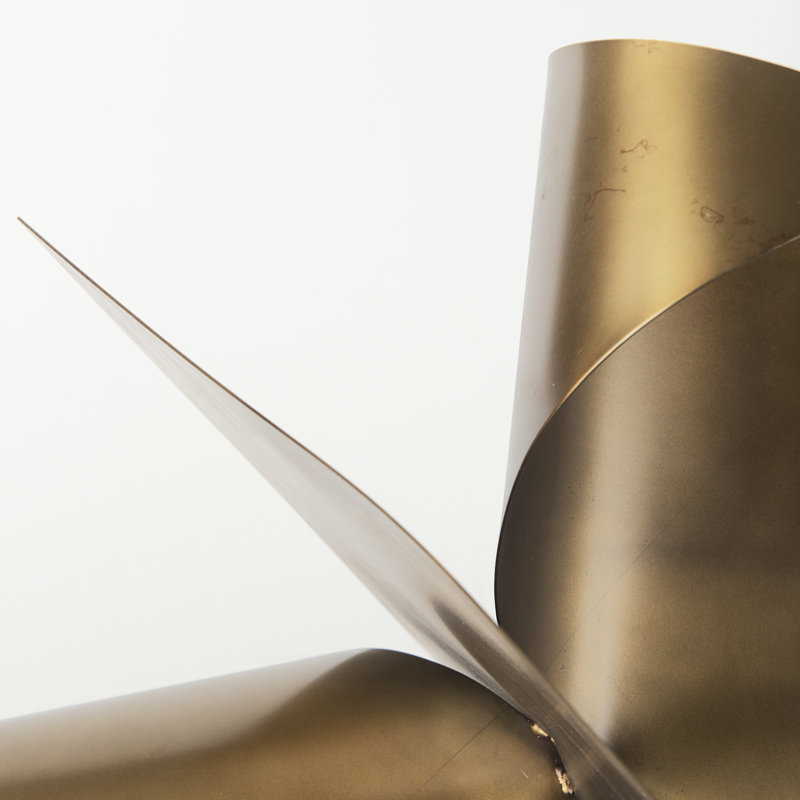 Bishock Metal Abstract Sculpture, 18.11" H x 18.11" W x 18.11" D, Antique Gold