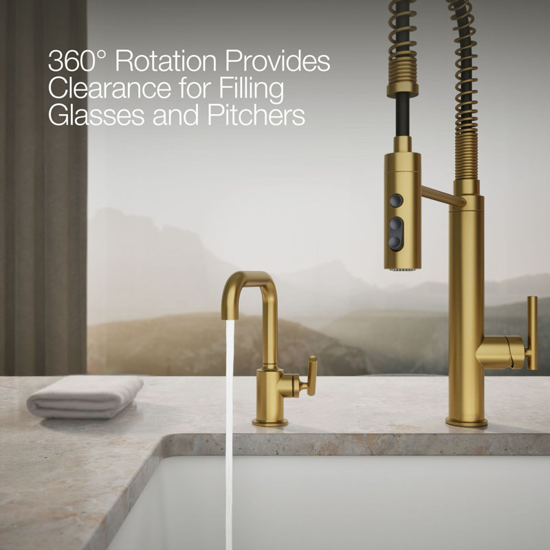 Purist Beverage Faucet, Vibrant Brushed Moderne Brass