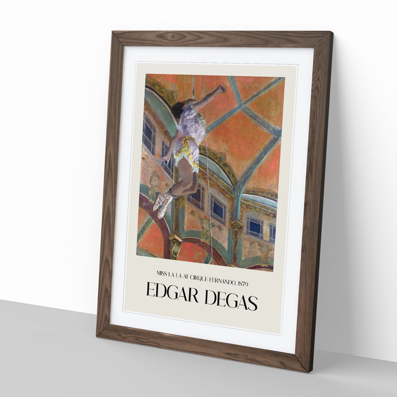 Circus Performer Miss La La by Edgar Degas - Picture Frame Art Prints, Walnut, 65cm H x 48cm W x 2cm D