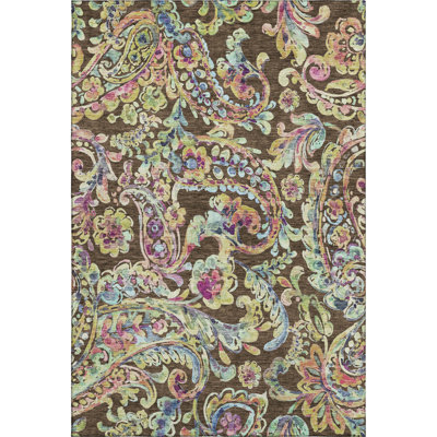 Premium Machine Washable Prisco Chocolate Rug
