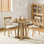 Small Round Dining Table Kitchen Table with Sturdy Base