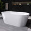 Baignoire de trempage autoportante 51 po x 28 po en acrylique autoportant moderne avec drain central