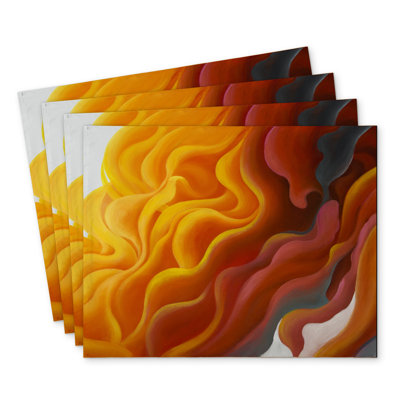 Colorful Smoke Polyester Chandrine Set of 4 | Home Decor