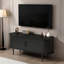 Console télé 47 pouces pour salon avec rangement et porte coulissante - noir