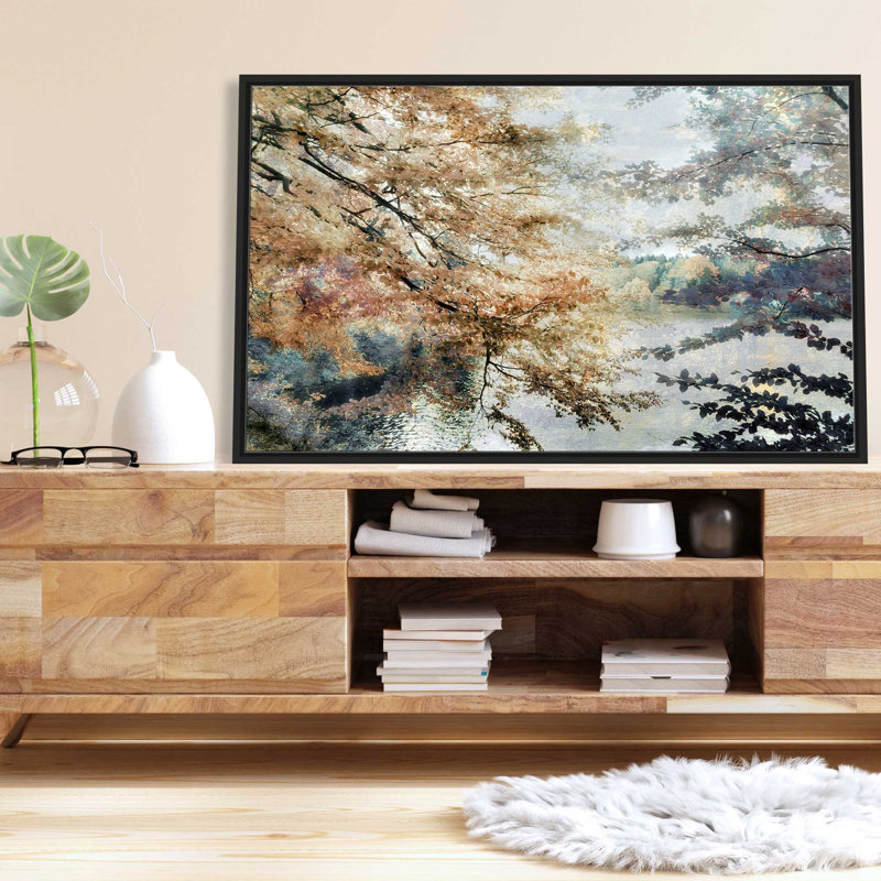 " Spring Talking " Watercolor Painting, 63.5" W x 39.5" H, Black Framed