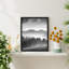 «Forest Trees Black and White Misty Mountain Range» sur papier-98266151-98266156