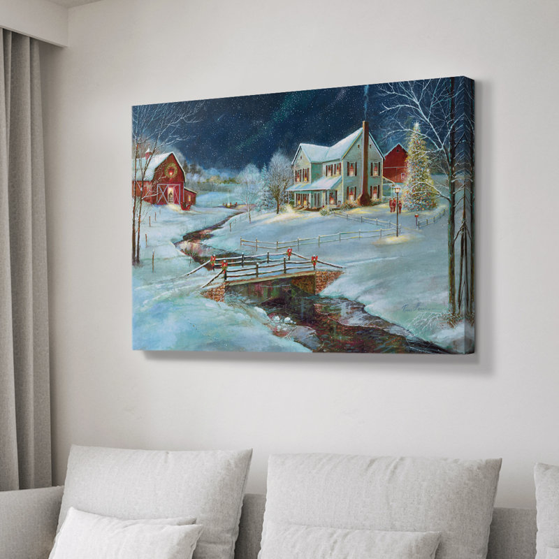 Noël à la ferme - Cavas enveloppés de galerie, H 24 po x l 36 po