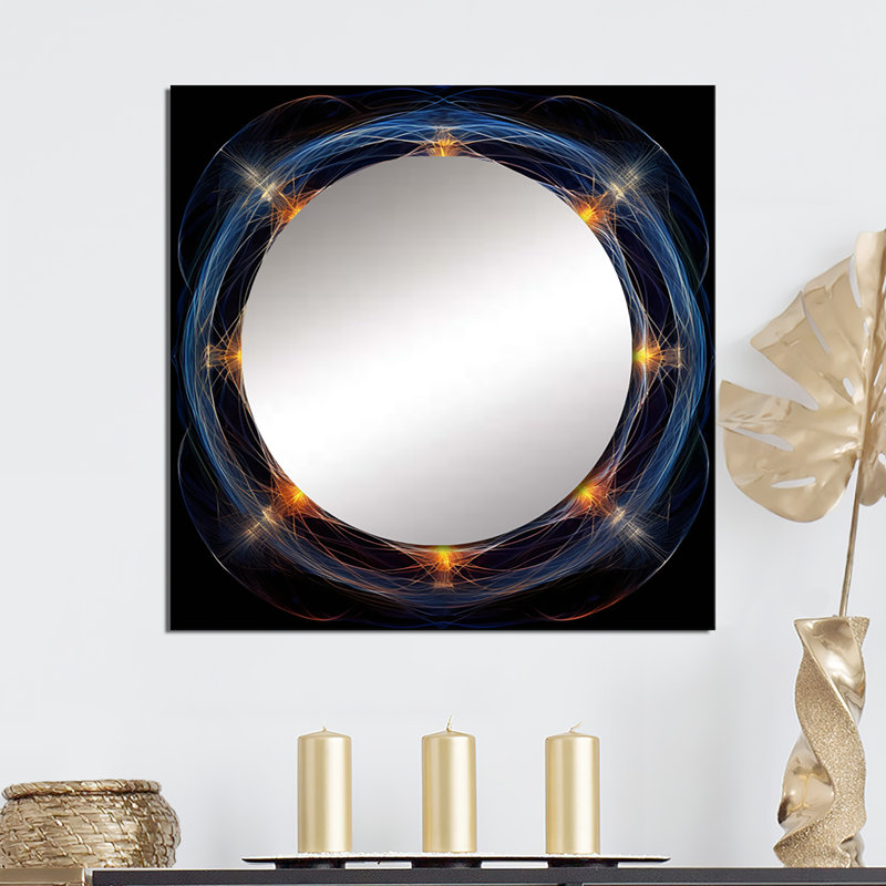Deenna - Space Large Square Mirror For Wall Art Decor, 29" x 29"