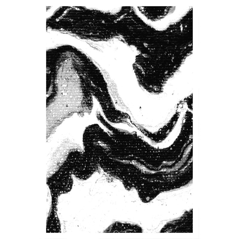 Marbre noir et blanc 1 - impression sur toile tendue, H 18 po x l 12 po