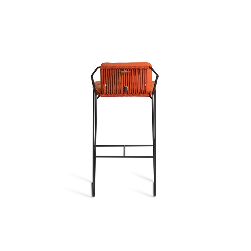Sandur 28.38" Patio Bar Stool, Terra Cotta/Anthracite