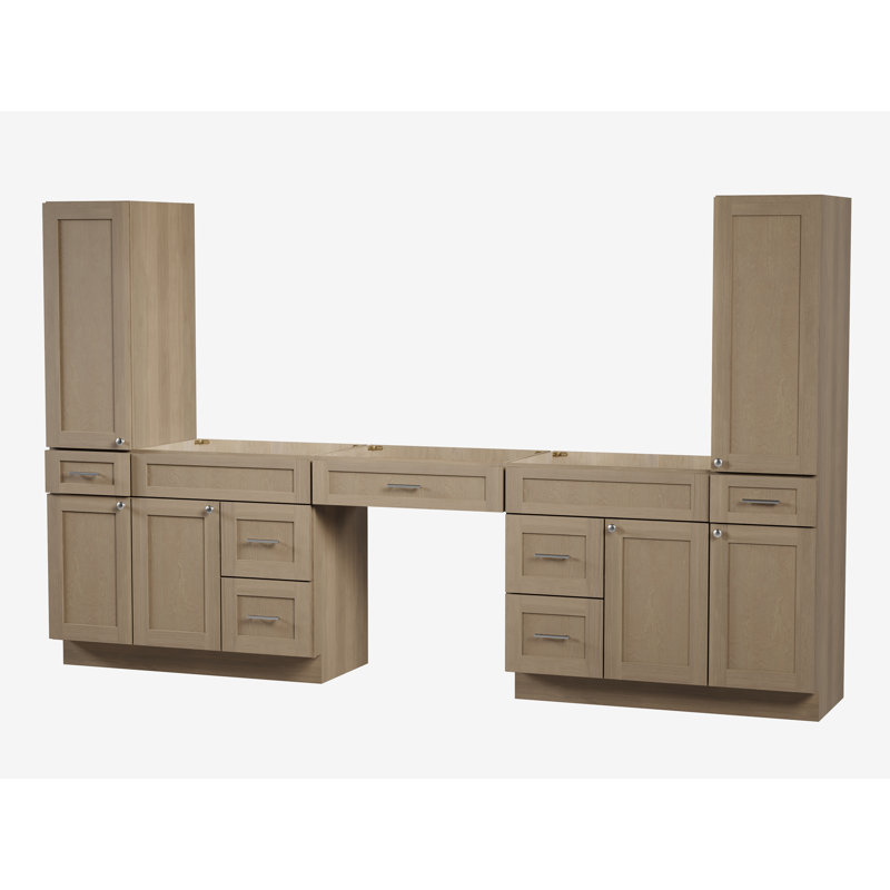 Meuble-lavabo double Disar, Chêne naturel