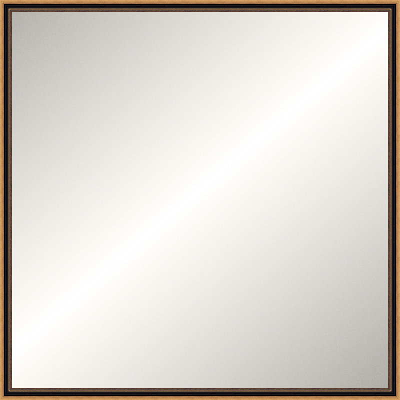 Gold Beaded Lip Old World Mirror, Small Square