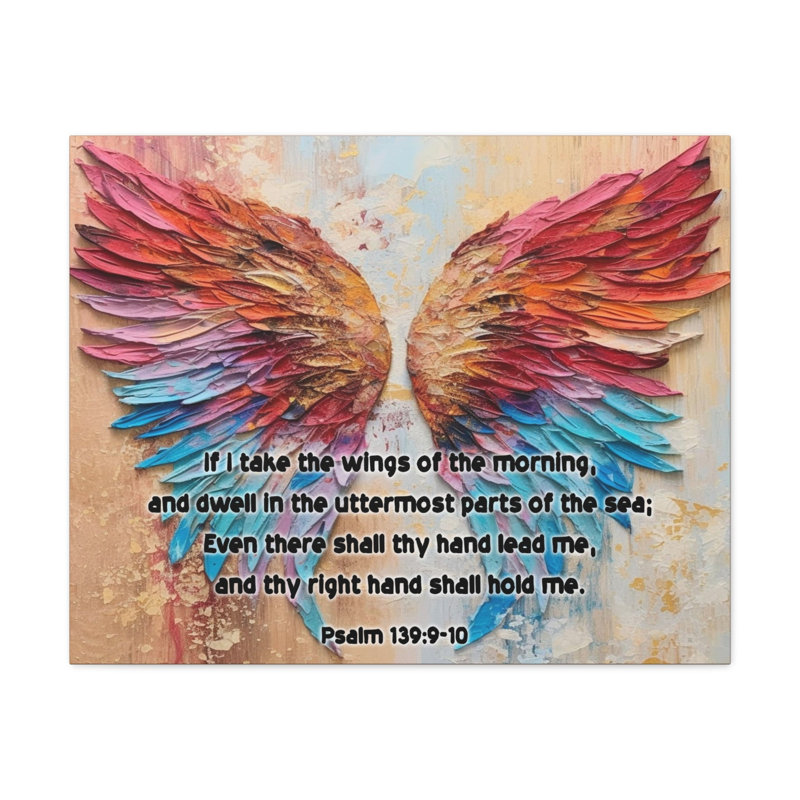 «Psalm 139: 9-10 Wings of the Morning Christian», reproduction d'art mural, H 24 po x l 18 po
