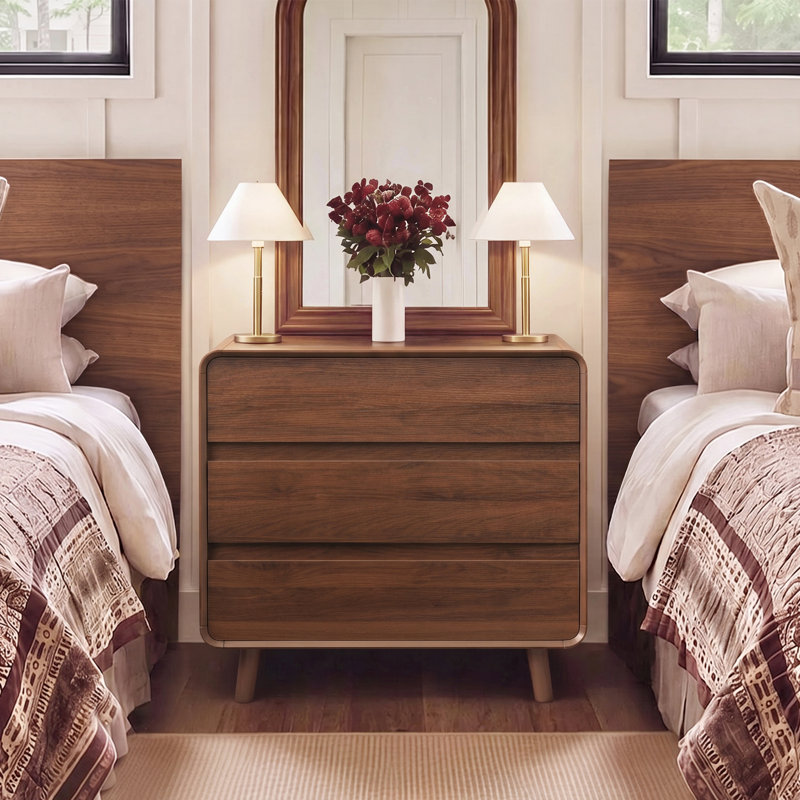 Bedroom Dresser with 3 Drawers, Small Wood Dresser for Closet,  15.7"D x 31.5"W x 29.9"H