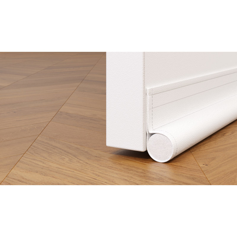 Under Door Draft Blocker - Door Draft Stopper 32 To 38 Inches - Weatherproofing Door Seal Strip - Draft Stopper For Bottom Of Door - Noice Reduction Sound Proof Door Draft Blocker White