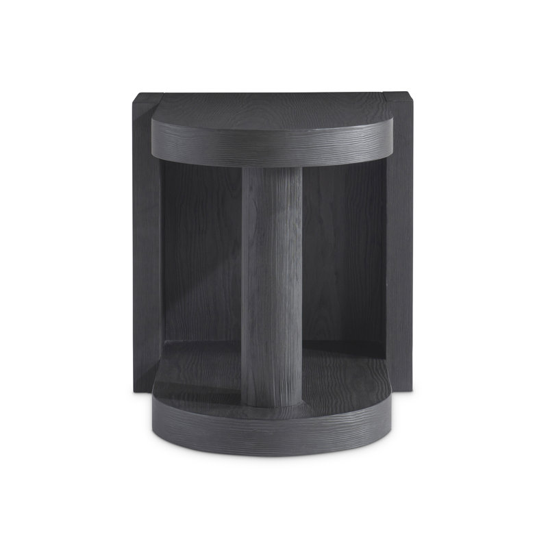 Black Contemporary Free Form Wood End Table