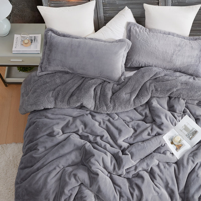Chunky Bunny x OG Plush Coma Inducer Oversized Comforter Set, King Comforter + 2 King Shams, Gray