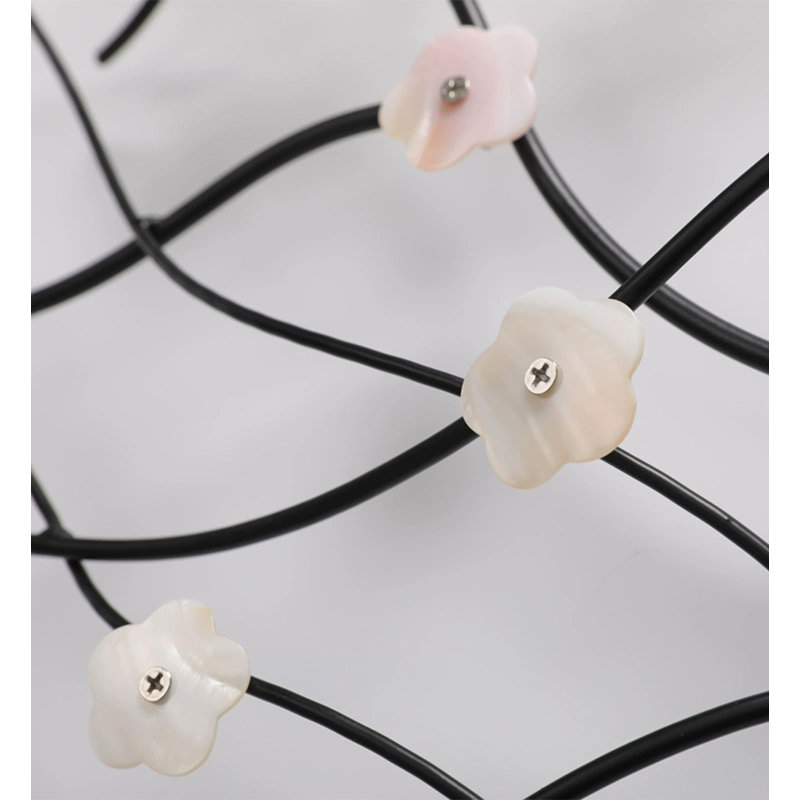 Simple metal ironwork flower branch wall decoration