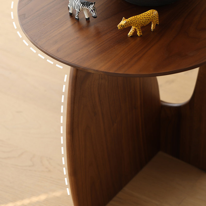 Excellent Walnut 19.68-inch Round Coffee Table