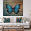 Floral, papillon bleu rétro, Impression sur toile - Papillon rétro-35120279-35120285