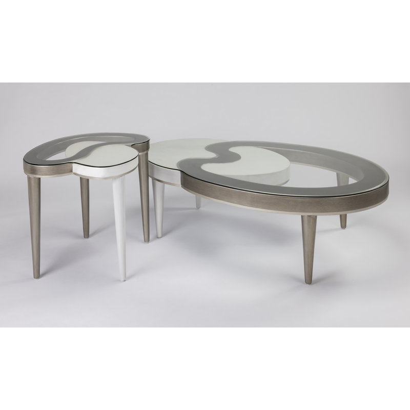 Coffee Table, Silver/White