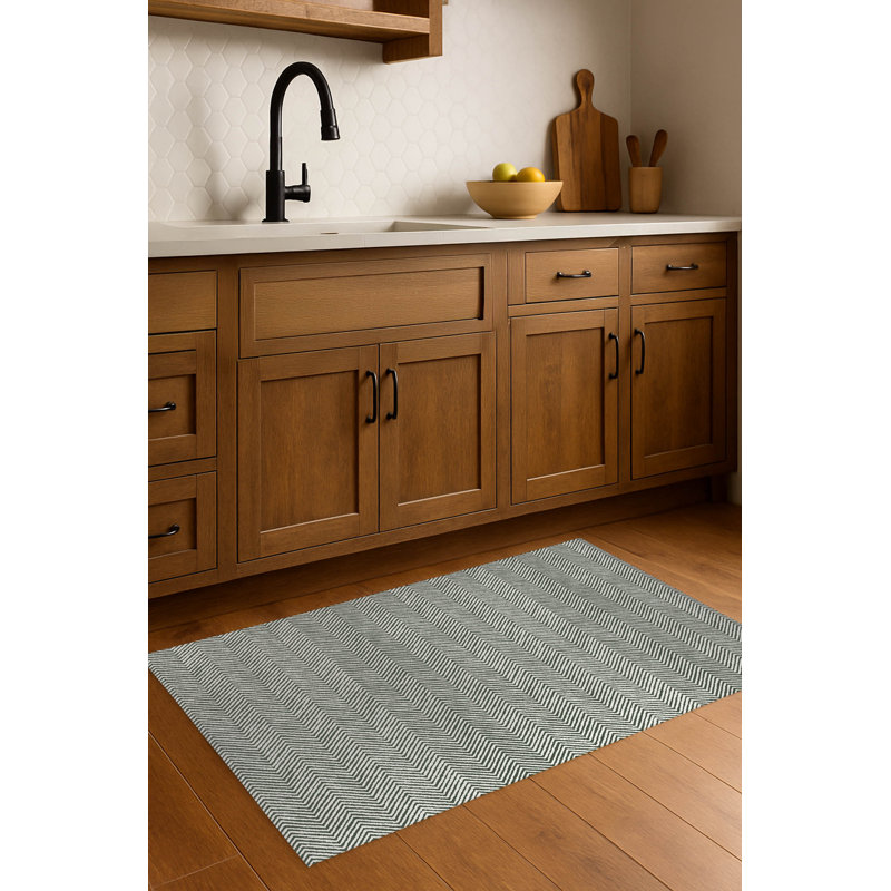 Tapis de cuisine léger à chevrons antidérapants, Chimichurri, Rectangle 5 pi x 7 pi