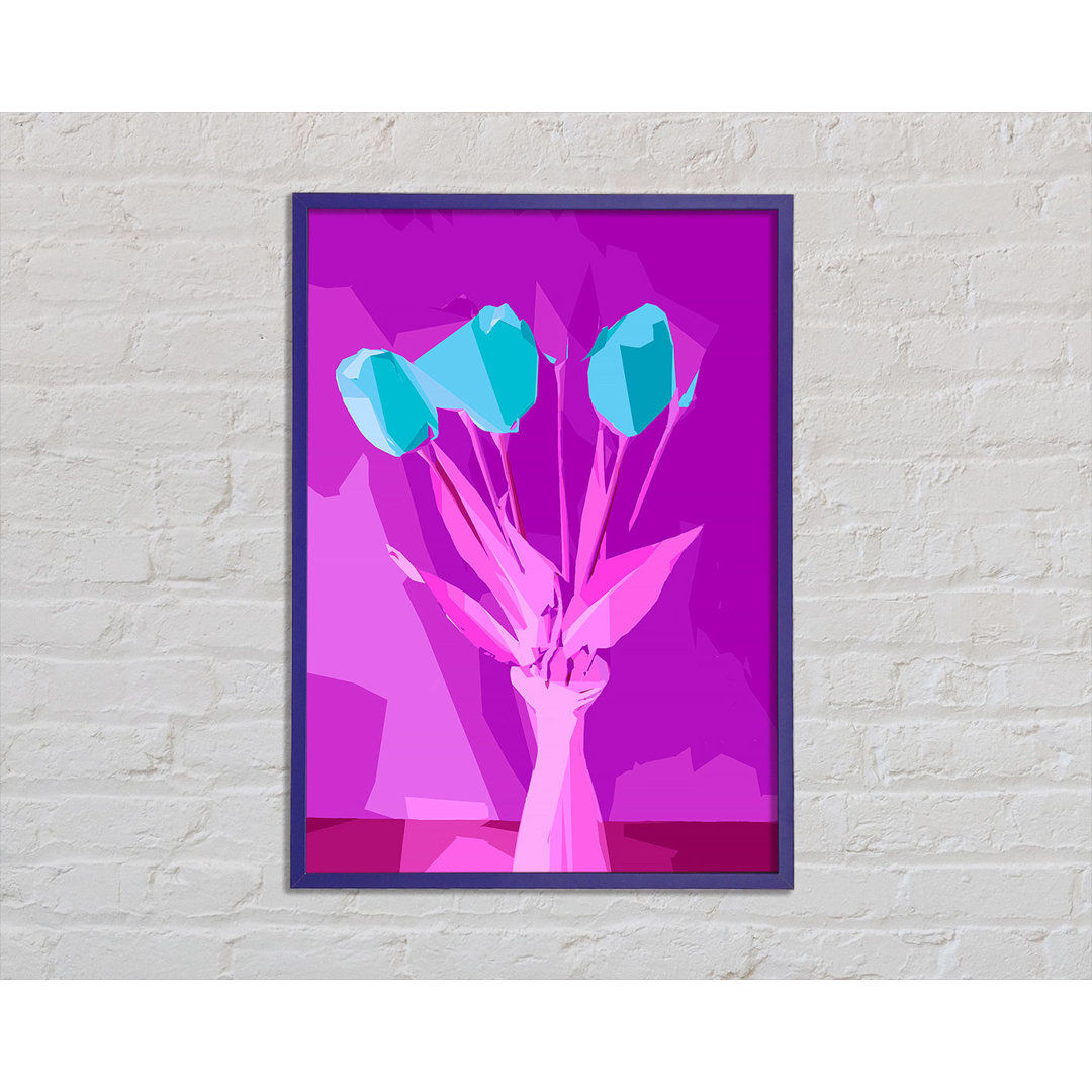 Gerahmtes Wandbild Pop Art Tulips