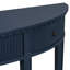 Console verticale en placage de pin à rayures avec quatre pieds, trois tiroirs, bleu marine, élégant et polyvalent pour les espaces principaux