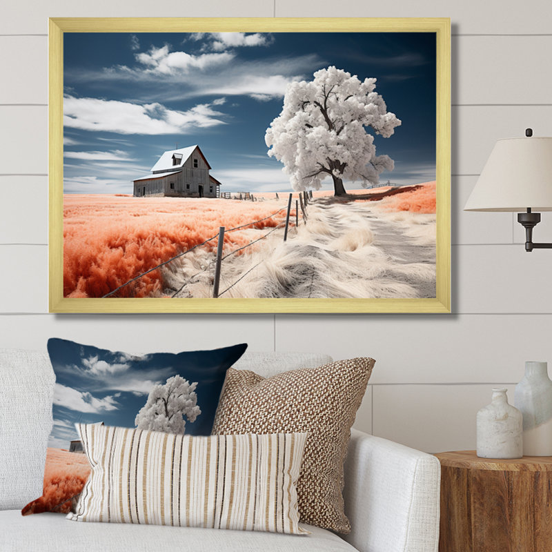 Barn Barn Reverie I - impressions murales de ferme, H 12 po x l 20 po x P 1 po, Encadrement doré