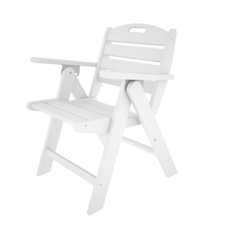 POLYWOOD Nautical Folding Lowback Chair, White