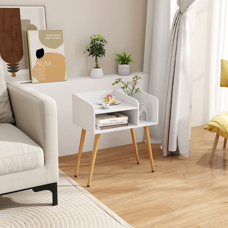 50cm W Metal Bedside Table