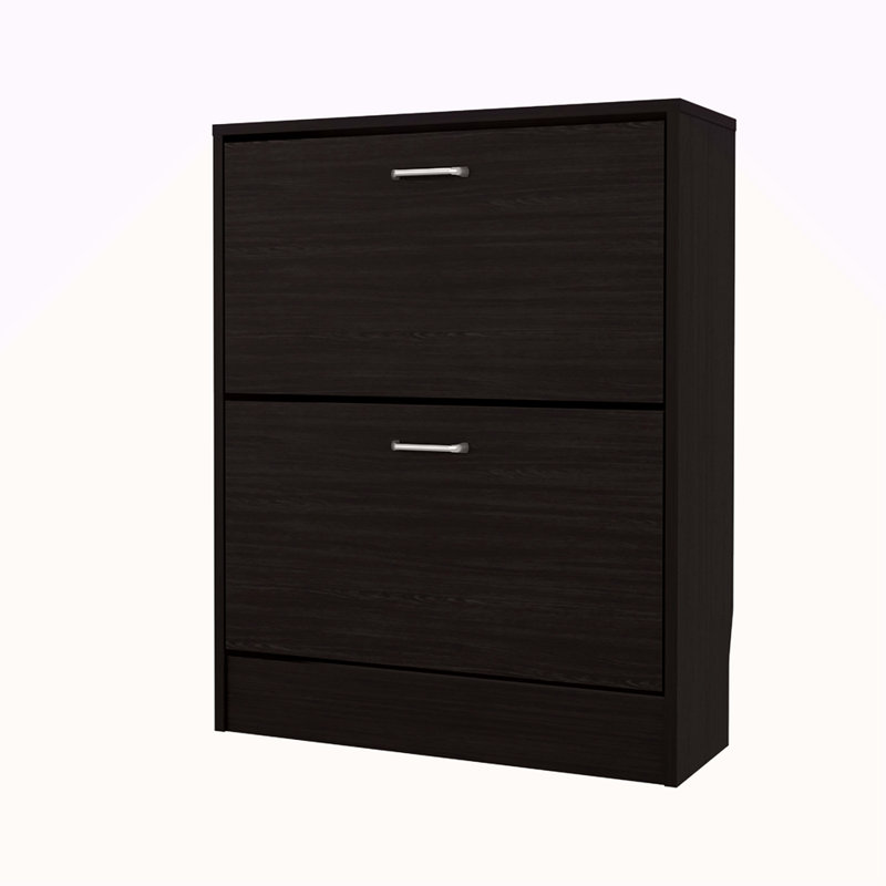 Range-chaussures avec 2 portes basculantes, Wengé